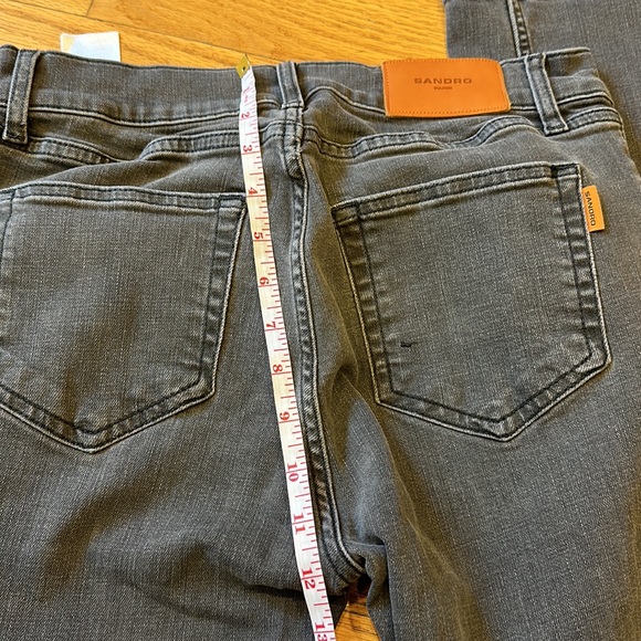 Sandro skinny jeans size 30. Distressed. Button fly dark gray. - Picture 9 of 11